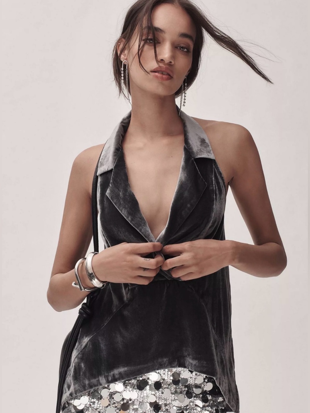 Anthropologie NWOT The Dylon Sleeveless Wide-Placket Top: Velvet Edition Size S